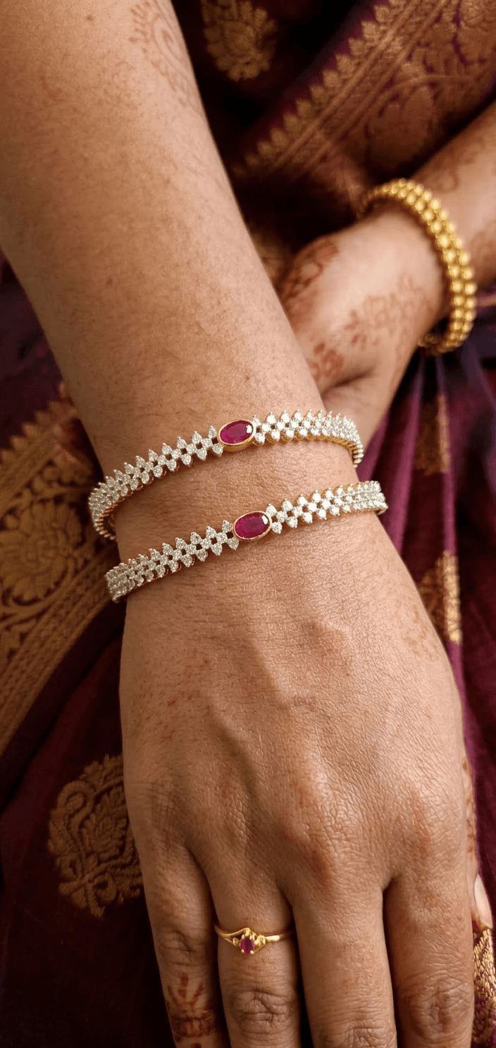 Diamond replica bangles